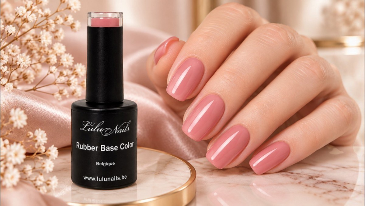 Manucure élégante avec un vernis beige rosé brillant