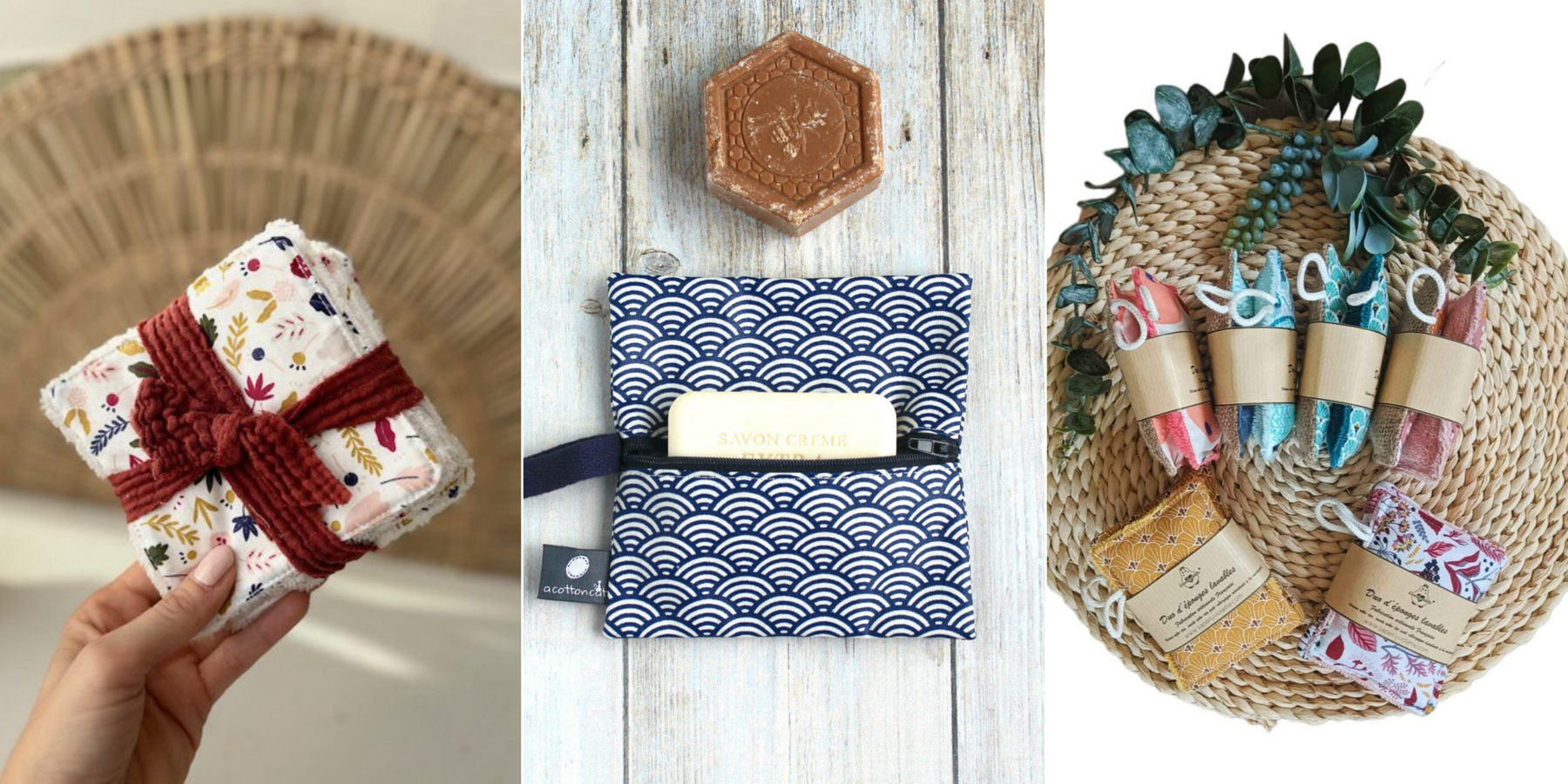 Coffret cadeau zéro déchet pour la maison avec bocaux en verre, bee wrap en coton et savon solide
